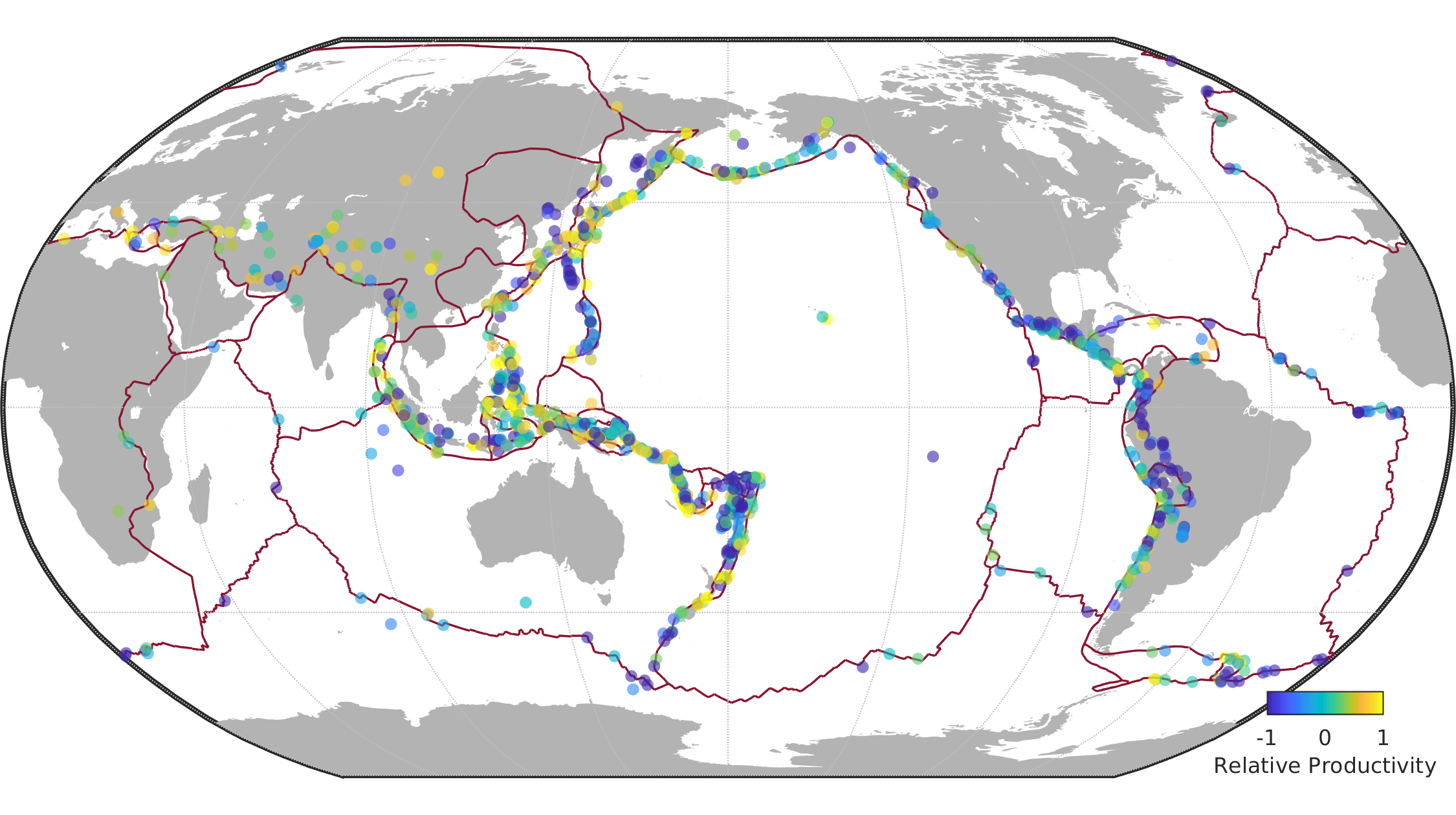 relative aftershock productivity